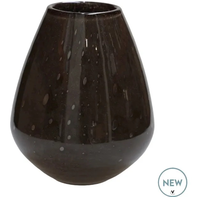Vase The World Vaas Tasman Elite | Bruin | Mondgeblazen dik glas | Ø18 x H20 cm