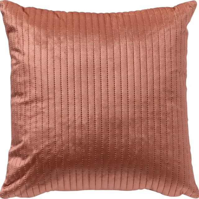 Dutch Decor DAVID - kussenhoes 40x40 cm - gestikt streepje - Muted Clay - roze - met rits - zonder binnenkussen