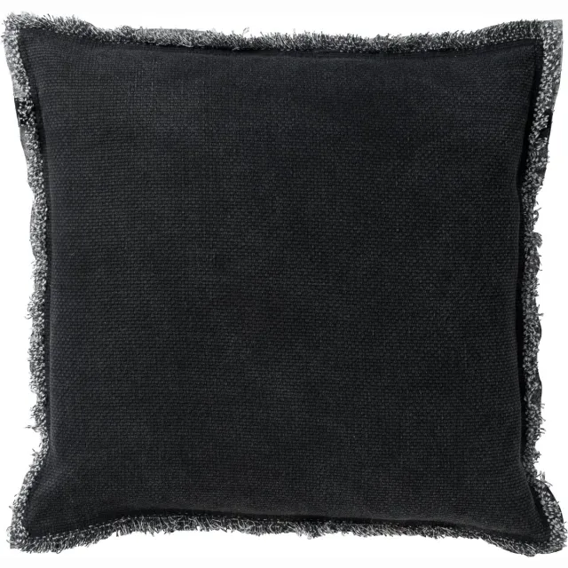 Dutch Decor BURTO - Sierkussen 60x60 cm - gewassen katoen - Raven - zwart - Inclusief binnenkussen - Luxe kussens voor woonkamer & bank