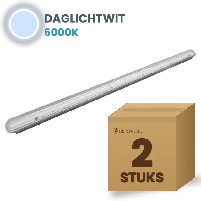 Tsong TL armatuur Tri Proof 1500mm 2 stuks - 50W 9500lm - Daglichtwit 6000K - Koppelbaar - IP65 - 230V