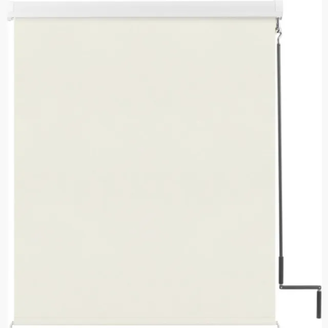 Happyment Rolgordijn met crank - Beige - 140x140cm - Rolgordijnen verduisterend - Luxaflex - Waterafstotend - Isolerend - Zonder of met boren - Voor balkon