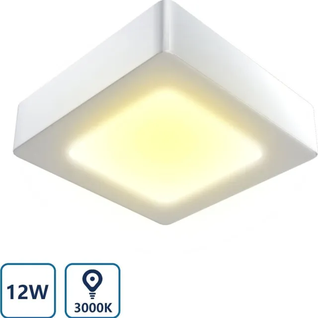 Aigostar LED Plafonnière - Vierkante plafondlamp - 12W vervangt 57W - Lichtkleur optioneel Wit