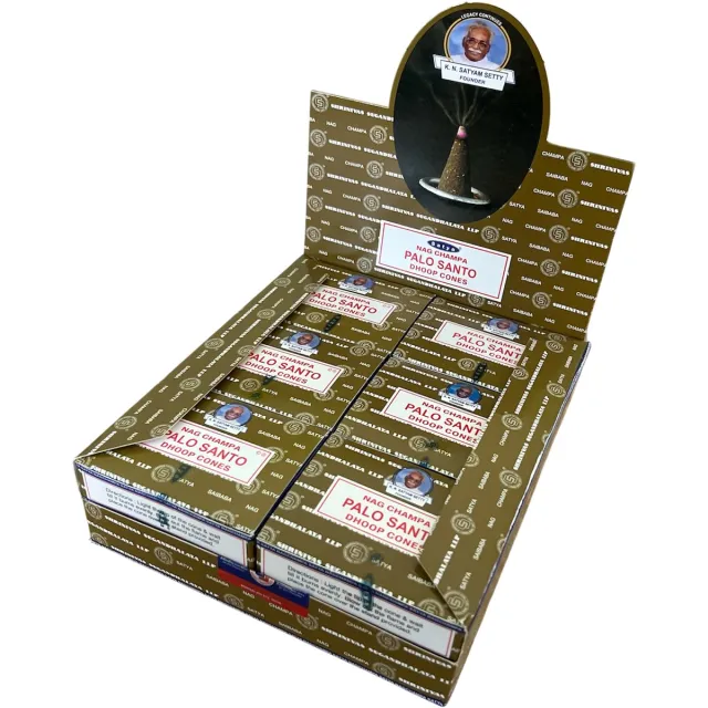 Satya Palo Santo - wierookkegeltjes - 12 pakjes met 12 kegels