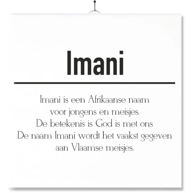 MC Living Tegel Met Opdruk | Betekenis | Kado | Cadeau | Met Naam - Imani Multi-Color