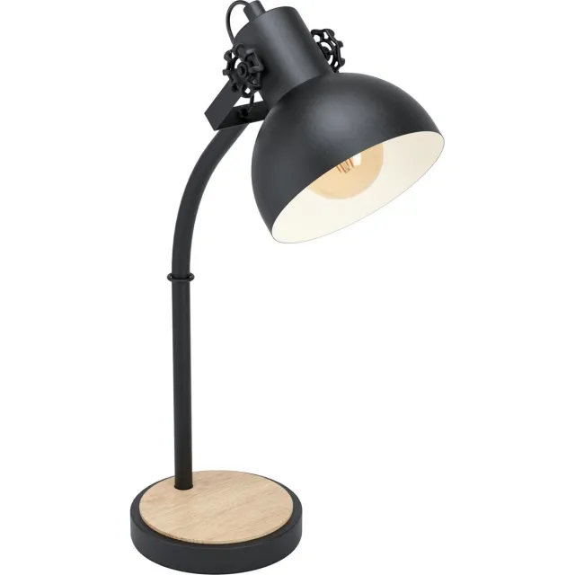 EGLO Lubenham Tafellamp - 1 lichts - E27 - Zwart, Bruin