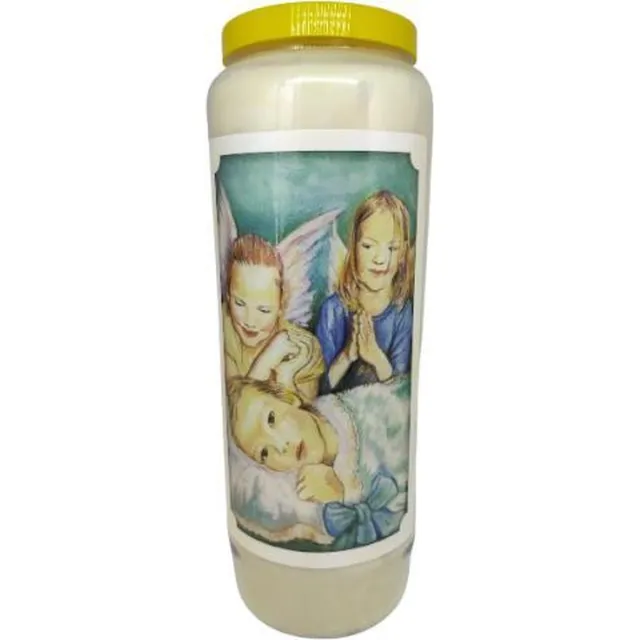 noveenkaars 3 engeltjes - Noveenkaars - 9 dagen brander (5 stuks) Wit