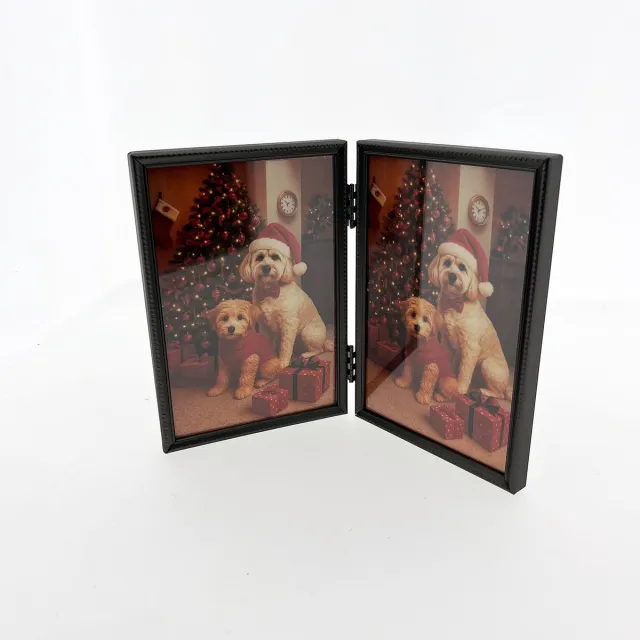 AL Mat Zilver - 2-luik Fotolijst - Parel - 10 x 15 cm