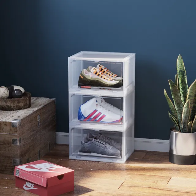Decopatent© Decopatent - Schoenen Opbergsysteem Schoenenbox - Schoenendoos Transparant - Sneakerbox - Shoebox - Schoenen opbergen - Stapelbaar - Display doos voor Sneakers & Pumps - Organizer - Collector Storagebox Display - Kleur: TRANSPARANT - 1 Stuk Shoebox - TRANSPARANT