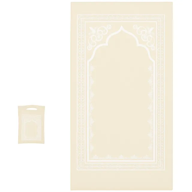 Baraka Treasures Gebedskleed met Draagtas - Reis Gebedskleed Set - Met Handvat Tasje - Comfortabel & Compact - Lichtgewicht Gebedskleed - Perfect voor Werk en School - 110cm x 55cm - Beige