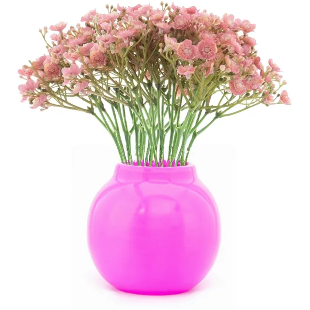 Bellatio Design Kunstbloemen boeket Gipskruid - 3x - 30 cm - roze - kunst zijdebloemen - Gypsophila