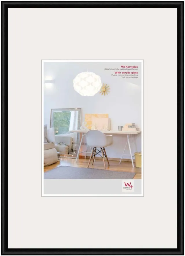 Walther New Lifestyle - Kunststof lijst - Fotoformaat 29,7x42 cm (DIN A3) - Zwart