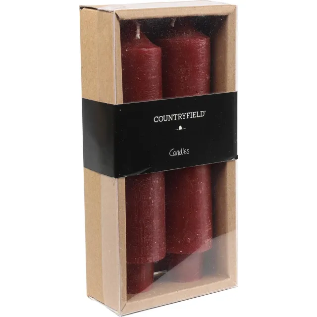 Countryfield Set van 2 kaarsen Countryfield 15,5cm | Rood