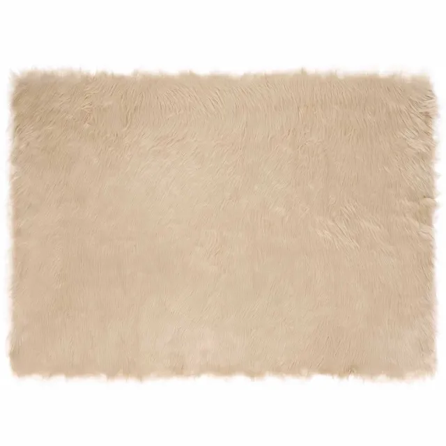 vidaXL Tapijt - van - imitatie - schapenvacht - TAFALLA - Beige - 120 - x - 170 - cm