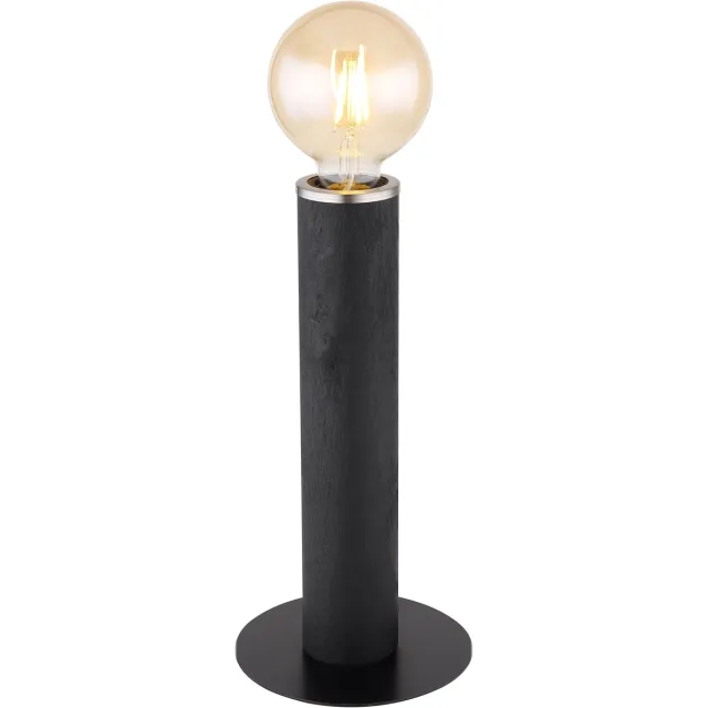 Globo Tafellamp Tafellamp Woonkamerlamp Houtlook Zwart Metaal H 30,5 cm