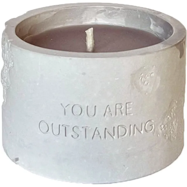My Flame Lifestyle MY FLAME - Buitenkaars - YOU ARE OUTSTANDING - Geur: Bella Citronella - 8 x 5 cm - 20 branduren grijs