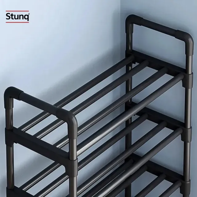 Stunq Schoenenrek 2-laags 45 cm - Stabiel Opbergrek voor Kleine Ruimtes Zwart