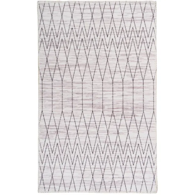 Padiro design laagpolig vloerkleed 120 x 180 cm - lichtgrijs - modern geometrisch patroon - voor vloerverwarming - van polyester