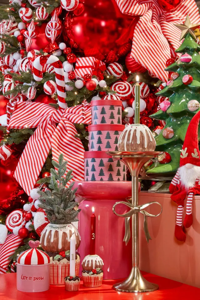 Mica Decorations kerstornament zuurstok - kunststof - rood (2 stuks)