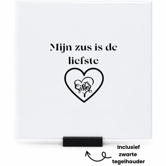 Hacebo Family makes this house a home tegeltje met tegelhouder - Familie - Liefde - tegeltjes met tekst - Leuk cadeau voor je familie om te geven - spreuktegels - 15x15 CM Wit