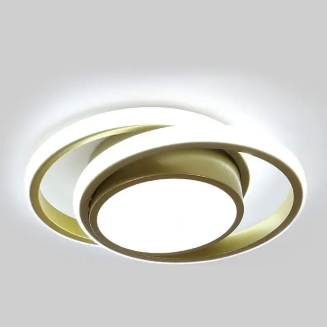 Goeco Haobosic - LED Aluminium Plafondlamp - Dubbel Rond Goud - 35W - 6500K Koud Wit