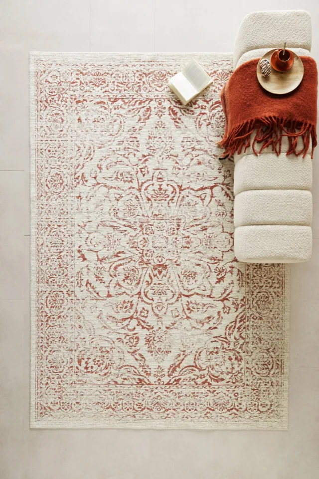 NOUS Living vloerkleed Taylor crème/bordeaux