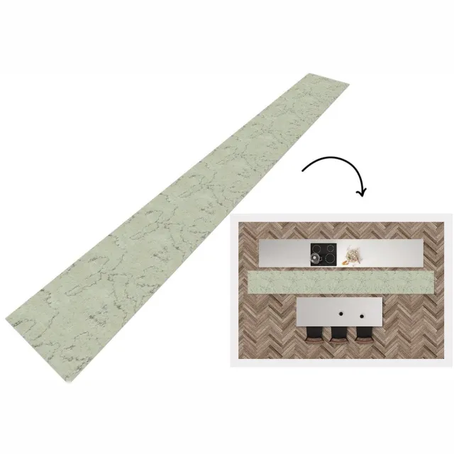 KitchenYeah Keukenloper 480x60 cm - Keukenmat vinyl Steen - Industrieel - Patronen - Keukenmatten loper - Keuken vloerkleed tapijt