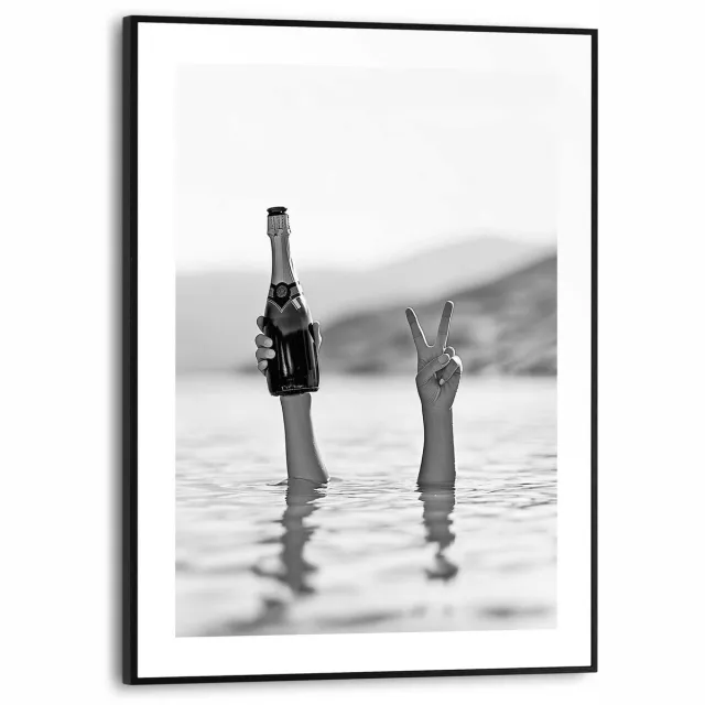 REINDERS Schilderij Sea Cheers - 40 x 30 - Hout - REINDERS Sea Cheers Zwart