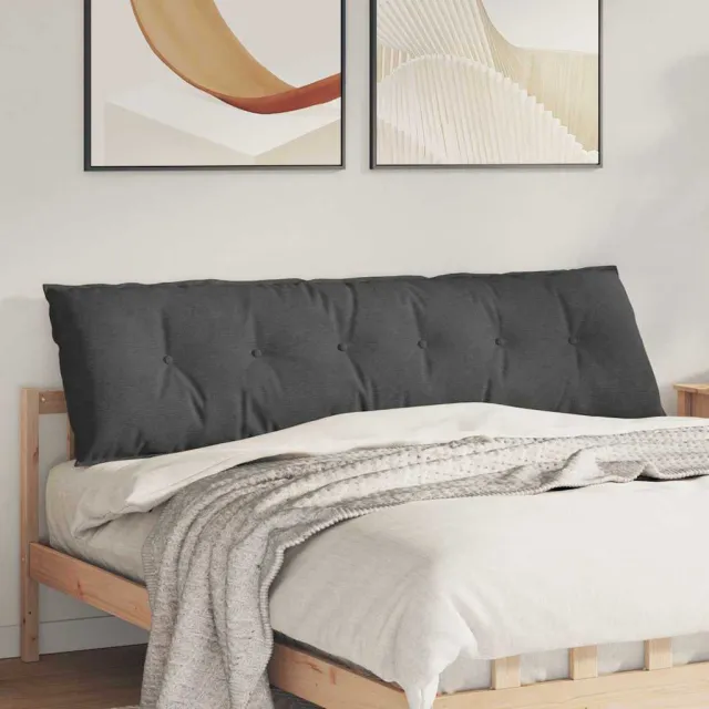 vidaXL Rugkussen Donkergrijs 180 x 50 x 19 cm Katoen Stof