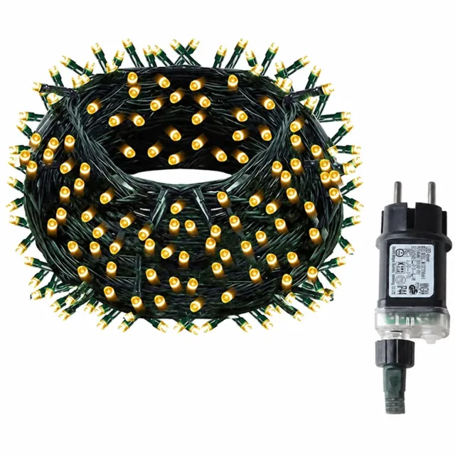 DeltaMerch lichtslang 100M - Kerstboomverlichting - Lichtsnoer - 800 lichtjes - 8 standen - Incl. afstandsbediening - Warm wit