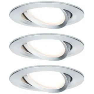 Paulmann Inbouwspot Led Nova Kantelbaar Aluminium 3x6,5w Zilver