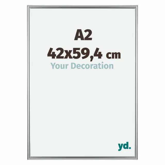 yd. Your Decoration - Fotolijst A2 42x59,4 cm - Kunststof - Zilver - Bordeaux