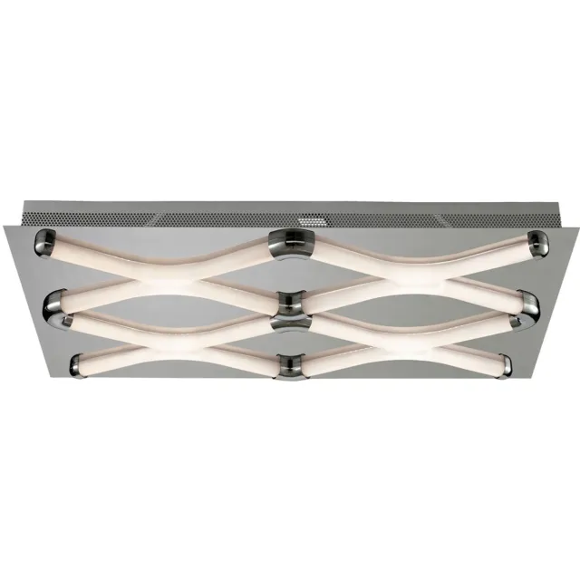 ESTO Plafondlamp Woonkamerlamp Slaapkamerlamp Ganglamp, gesatineerd chroom, LED 7W 405Lm warm wit, LxBxH 58x34x6cm zilver