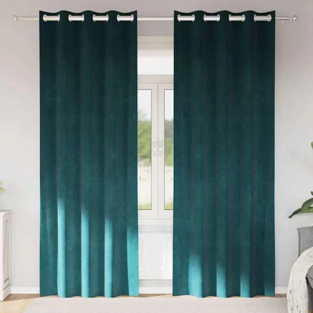 vidaXL Gordijnen 2 st Donkergroen 140 x 225 cm fluweel