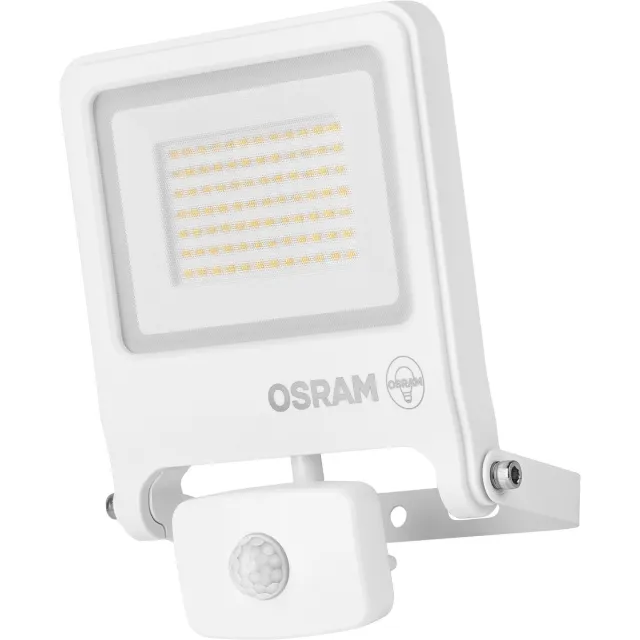 Osram ENDURA FLOOD PC 50W LED-schijnwerper met sensor, 3000K warm wit, 5000 lumen, IP44 schijnwerper met PIR-detector, schemerfunctie 2-1000 lux