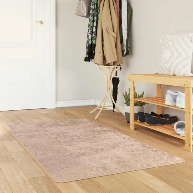 vidaXL Vloerkleedloper MARSA Zand 80 x 100 cm Polyester en PVC, foto 2