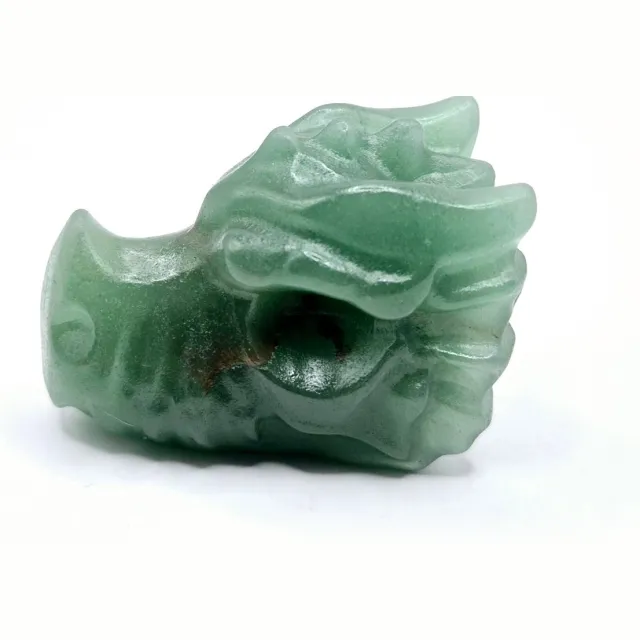 Moonlight Gemstones Draken Schedel van Edelsteen (4 cm) - Groene Aventurijn Dragon Skull Meerkleurig