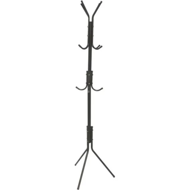 Gerimport kapstok - zwart - metaal - staand - 12 haken op 3 hoogtes - 170 cm