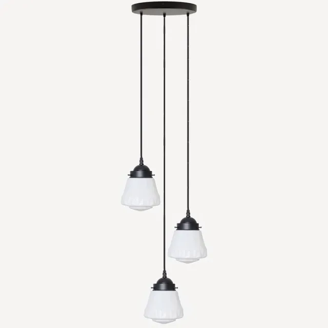Coloured by Art 3 lichts hanglamp Bold - Art Deco Trade Zwart