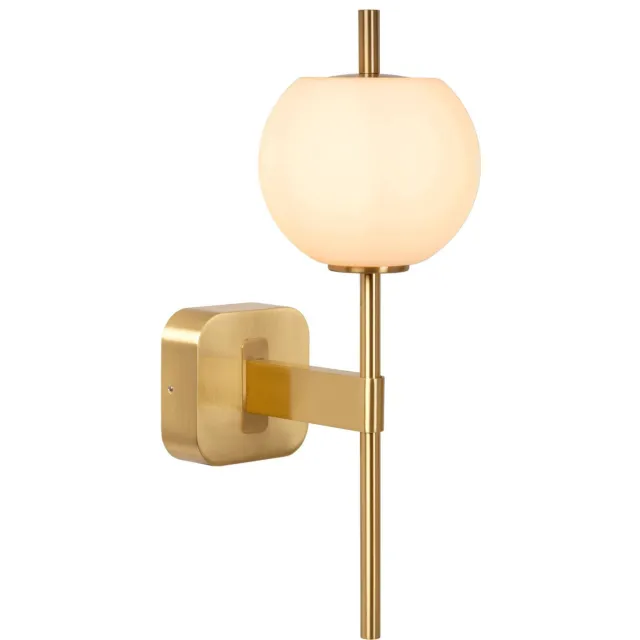 Lucide ELDA - Wandlamp Badkamer - 1xG9 - IP44 - Mat Goud / Mat Goud / Messing