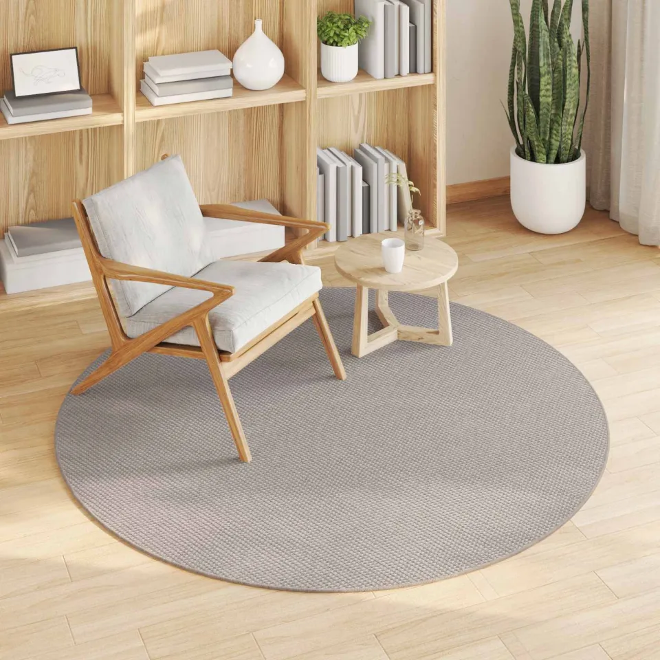 vidaXL Binnen kleed LUGO Crème-taupe Ø 160 cm Polyester, foto 3
