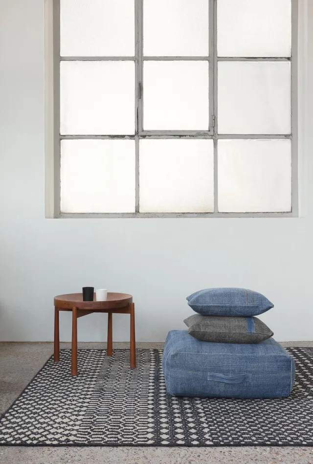 Ligne Pure Mellow – kussen – katoen – eco – handmade - modern – boho - Grijs Blauw – 45x45