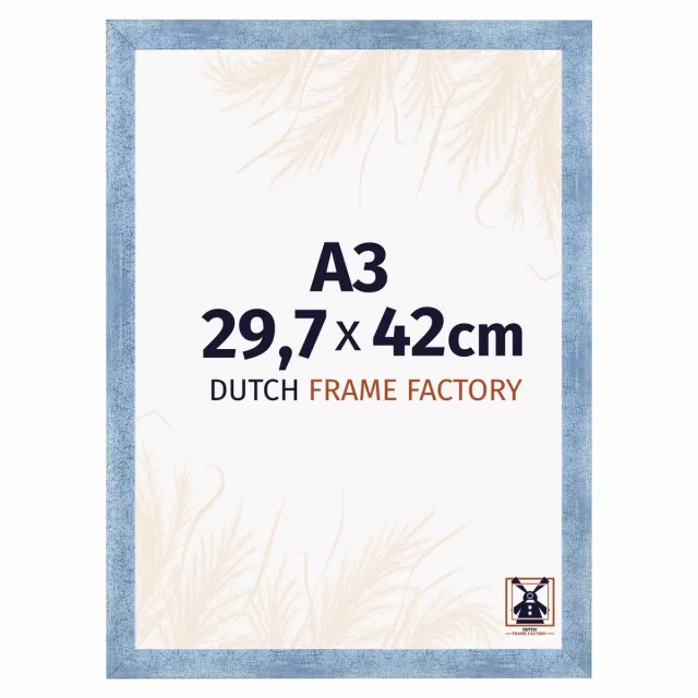 Dutch Frame Factory Fotolijst A3 29,7x42 cm - MDF - Helder Blauw Geveegd - Praag