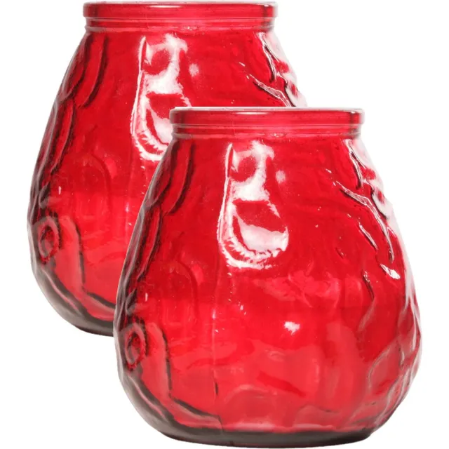 Cosy&Trendy Cosy & Trendy lowboy tafelkaars - Set van 2x stuks - rood - 40 Branduren - 10 cm