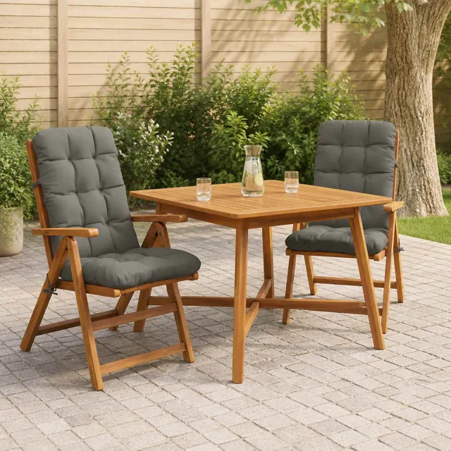 vidaXL 2-delige Hoogrug Kussen VIANEN 2 st 100% Polyester Grijs