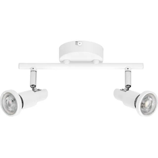 LEDVANCE LED SPOT GU10 2 x 3,4W, 460lm, wit, 2.700K kleurtemperatuur, warm witte lichtkleur, tijdloos ontwerp, vervangbare ledlamp, ideaal voor interieurs, CRI 90, verstelbare koppen