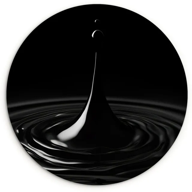 WallCircle Wandcirkel 90x90 cm - Muurcirkel Zwart - Water - Druppel - Muurdecoratie woonkamer - Wanddecoratie slaapkamer - Kamer decoratie accessoires - Ronde schilderijen