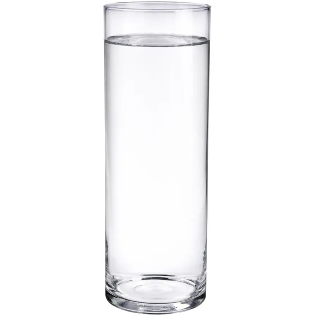 Home & Styling Bloemenvaas - Cilinder vorm - transparant - glas - 15 x 50 cm - rechte cilinder - boeketten - sierrtakken
