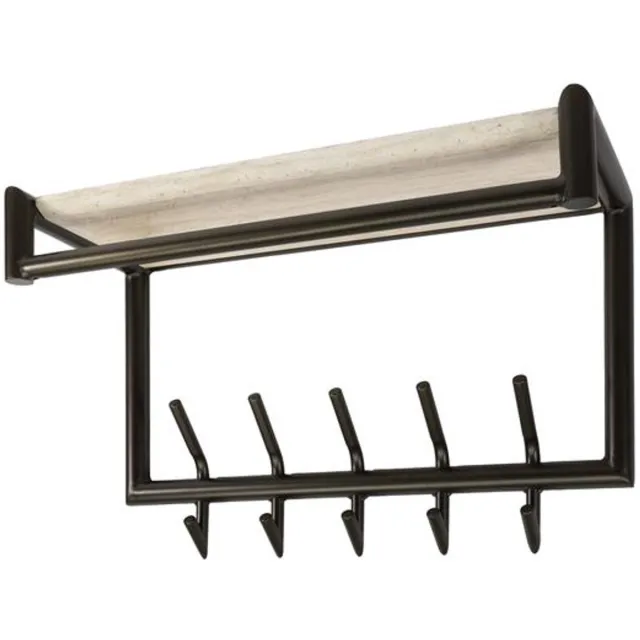 LT-Luce Kapstok Terra Roede & Hoedenplank 2x5 haken 65cm Brons, Creme