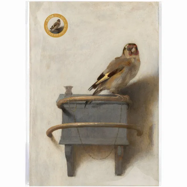 Lanzfeld (museumwebshop.com) Lanzfeld Fabritius - Poster Schilderij A4 - Het Puttertje - Carel Fabritius - PP Hoes Multi