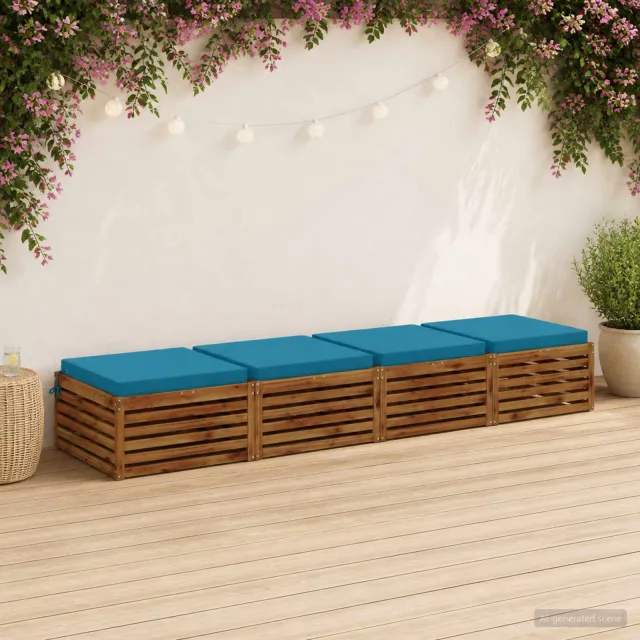 vidaXL Zitkussens SOEST 4 st 100% Polyester Lichtblauw 60 x 60 x 7 cm